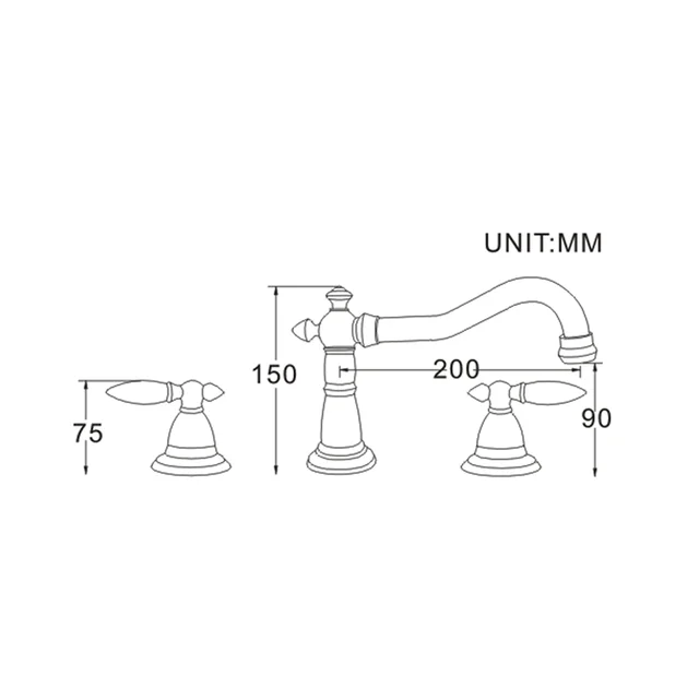 Vòi lavabo 3 lỗ kiểu tân cổ điển CLEANMAX - CA5057D (màu croom)