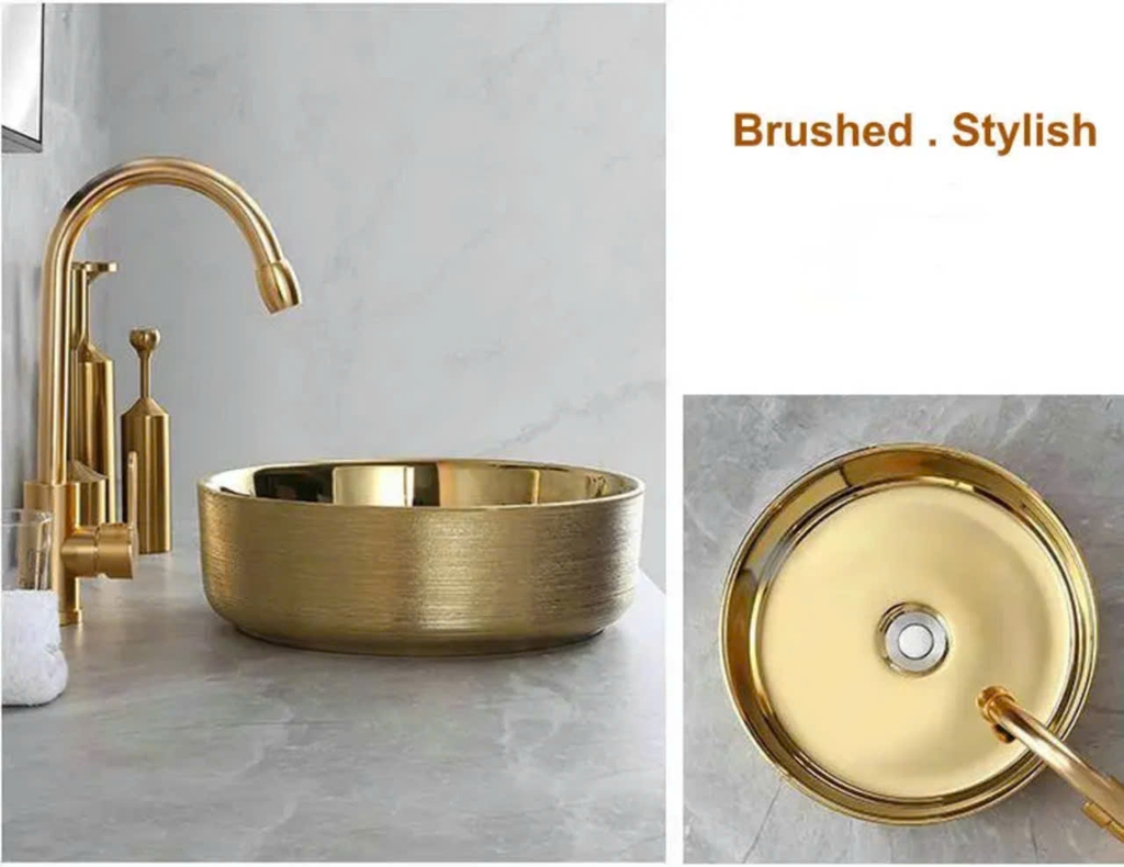 CHẬU GỐM MẠ VÀNG CLM3636