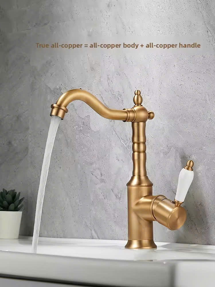 VÒI LAVABO ĐỒNG CỔ ĐIỂN CA6203