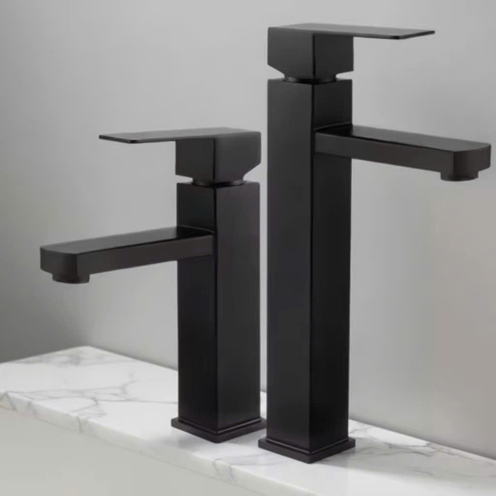 VÒI CHẬU RỬA MẶT MÀU ĐEN CAO 30cm- V65H