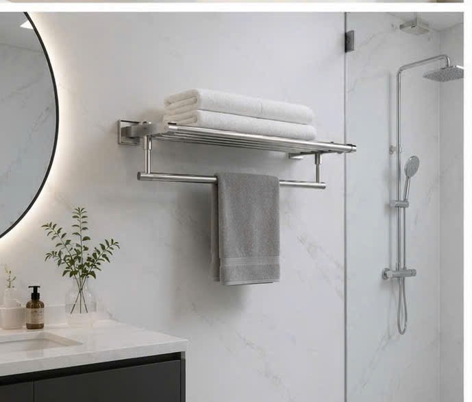 Thanh vắt khăn giàn inox SUS 304,hai tầng - 53003