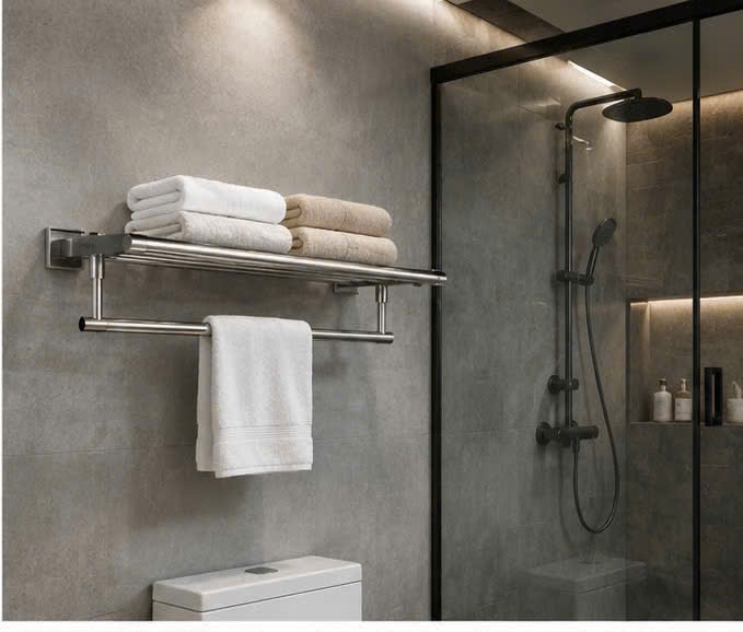Thanh vắt khăn giàn inox SUS 304,hai tầng - 53003