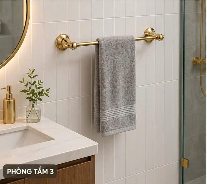 THANH VẮT KHĂN ĐƠN MẠ VÀNG 88001 CLEANMAX