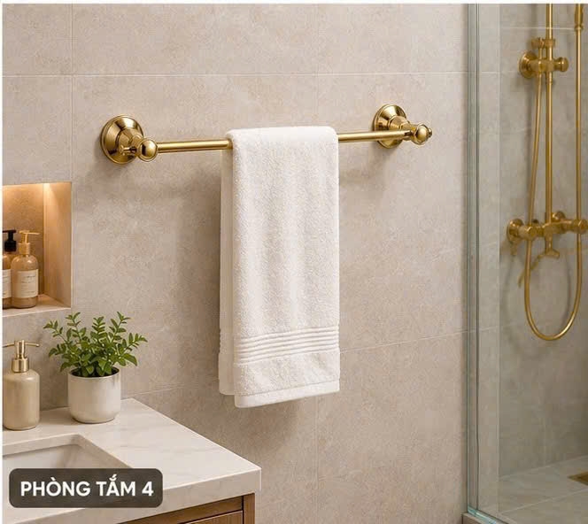 THANH VẮT KHĂN ĐƠN MẠ VÀNG 88001 CLEANMAX