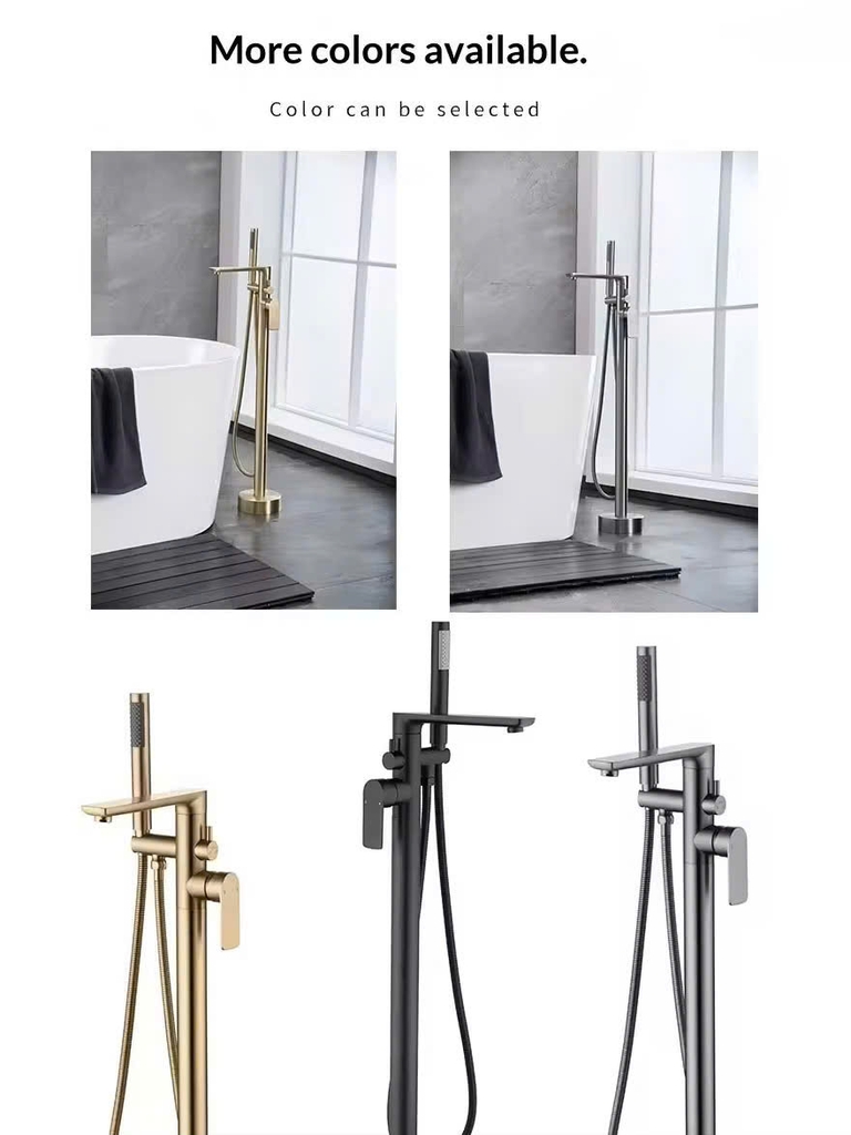 VÒI + SEN BỒN ĐẶT SÀN MÀU ĐEN - 2609H CLEANMAX