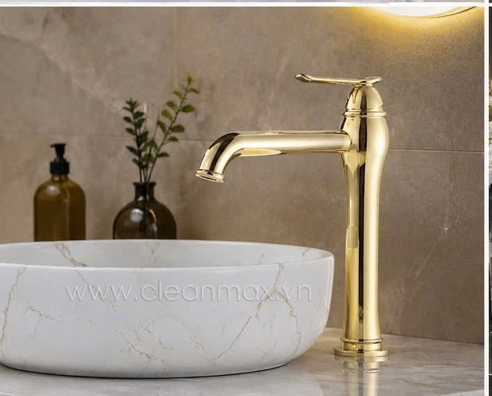 VÒI CHẬU MÀU VÀNG 1801H