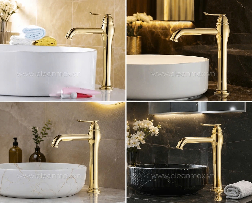 VÒI CHẬU MÀU VÀNG 1801H