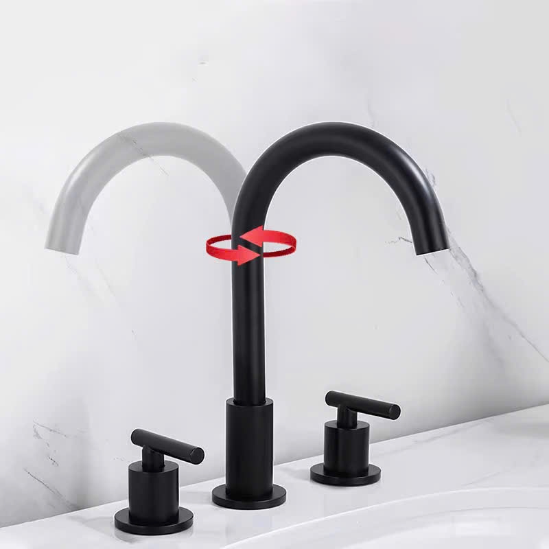 Vòi chậu 3 lỗ mạ vàng tân cổ điển 555 CLEANMAX