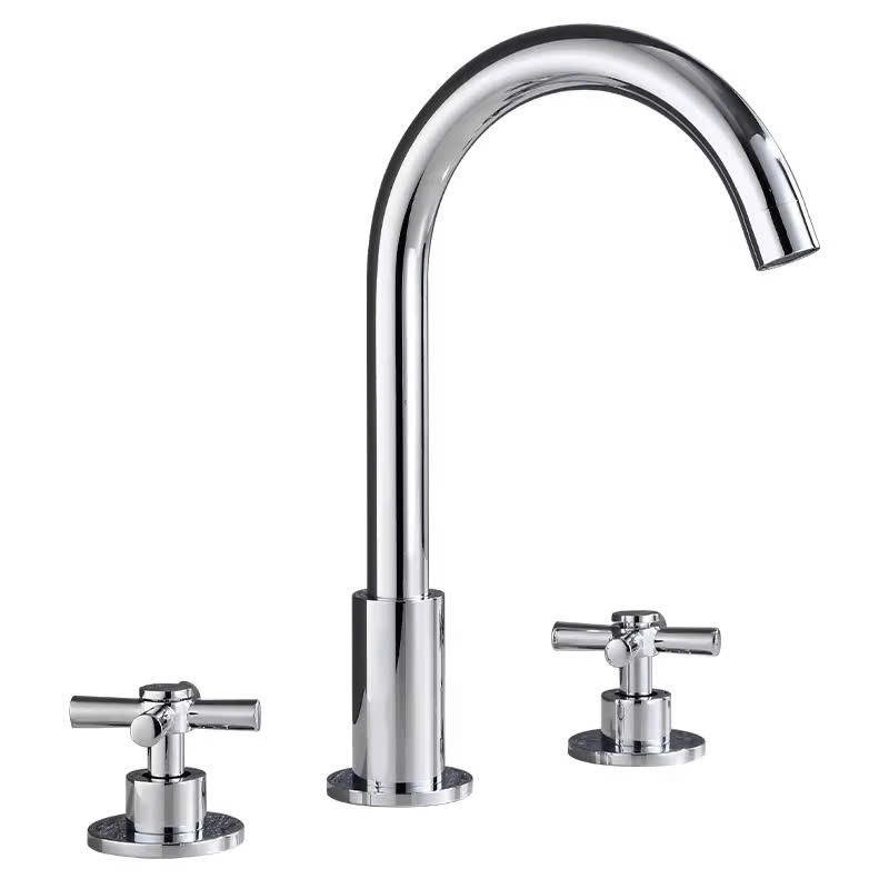 Vòi chậu 3 lỗ mạ vàng tân cổ điển 555 CLEANMAX