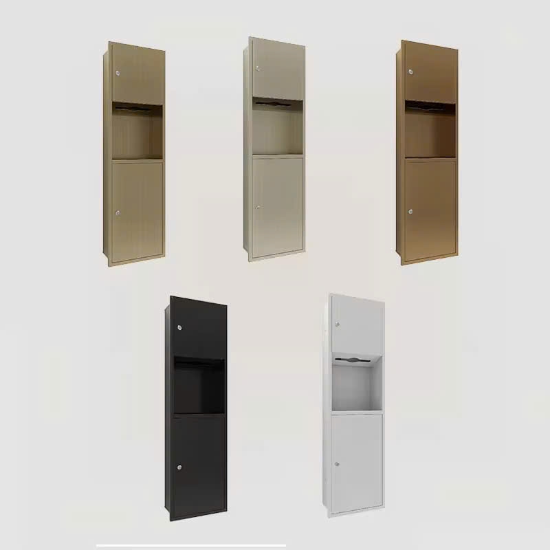 TỦ ĐỰNG GIẤY VỆ SINH CÔNG CỘNG ÂM TƯỜNG KÈM THÙNG RÁC 34555