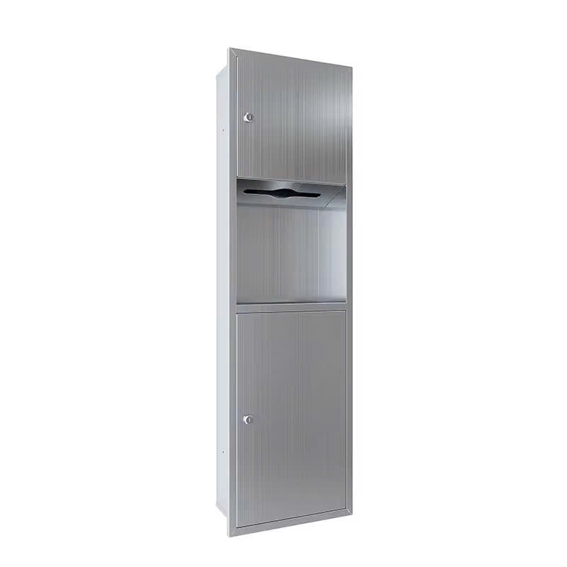 TỦ ĐỰNG GIẤY VỆ SINH CÔNG CỘNG ÂM TƯỜNG KÈM THÙNG RÁC 34555