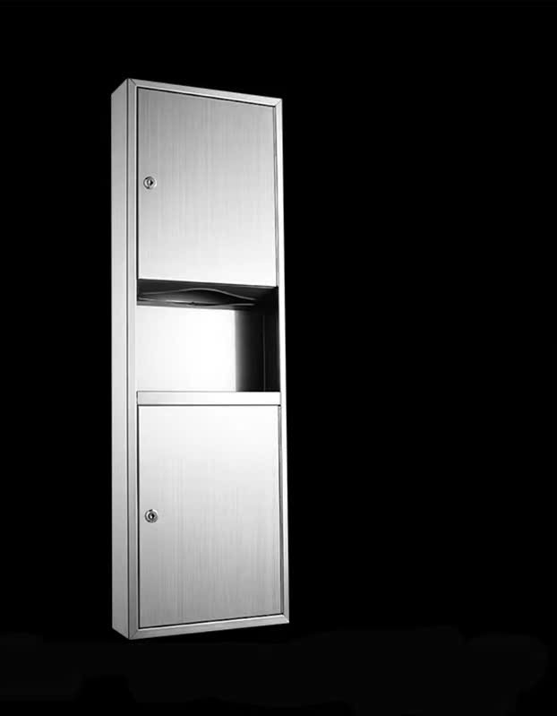 TỦ ĐỰNG GIẤY VỆ SINH CÔNG CỘNG ÂM TƯỜNG KÈM THÙNG RÁC 34555