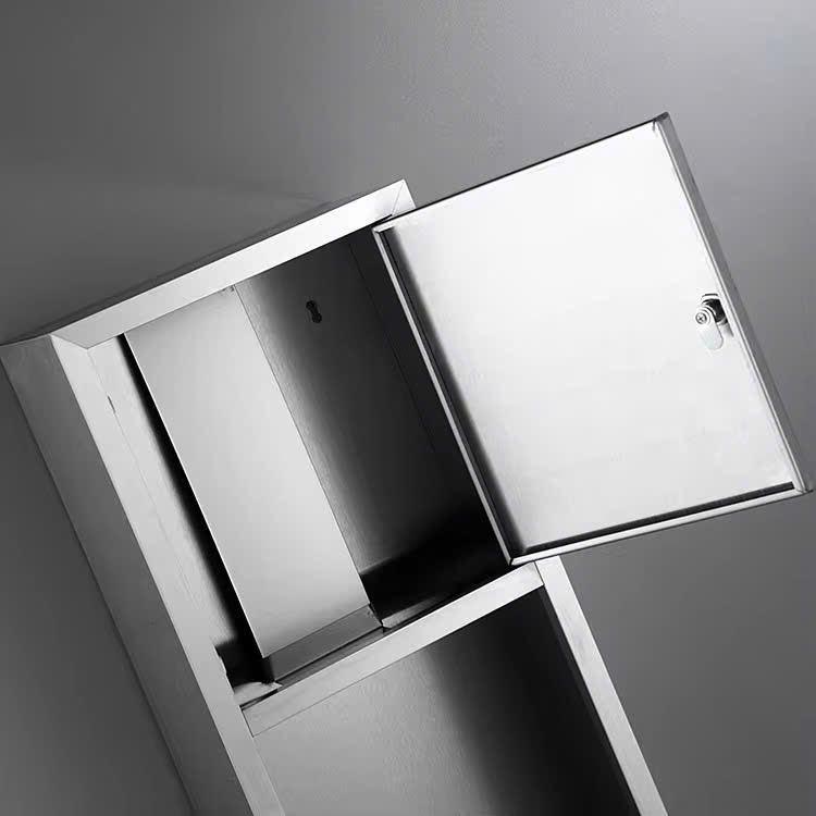 TỦ ĐỰNG GIẤY VỆ SINH CÔNG CỘNG ÂM TƯỜNG KÈM THÙNG RÁC 34555