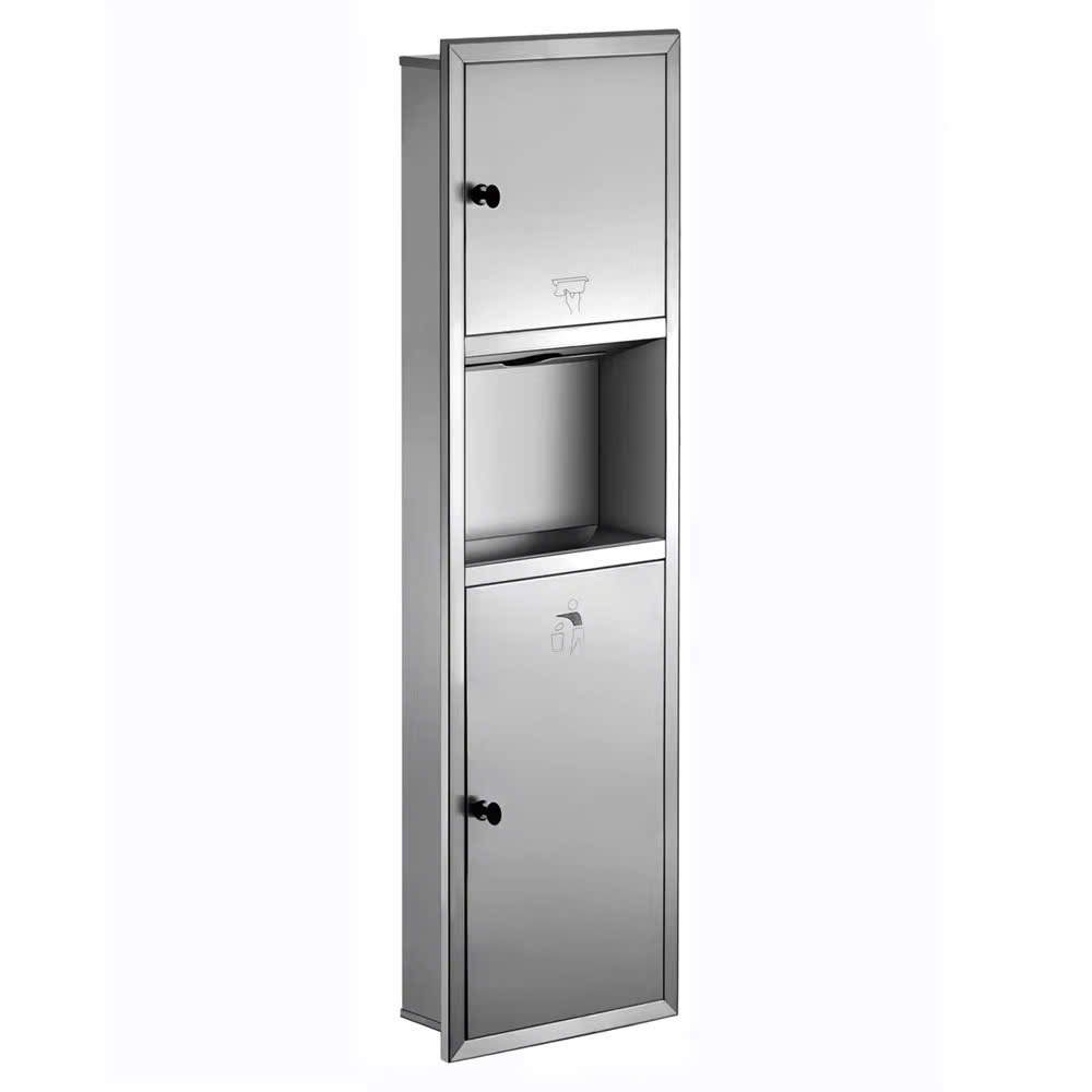 TỦ ĐỰNG GIẤY VỆ SINH CÔNG CỘNG ÂM TƯỜNG KÈM THÙNG RÁC 34555