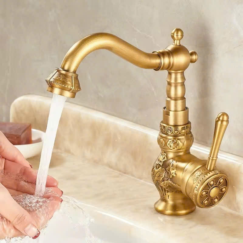 VÒI LAVABO ĐỒNG CỔ ĐIỂN CA6201