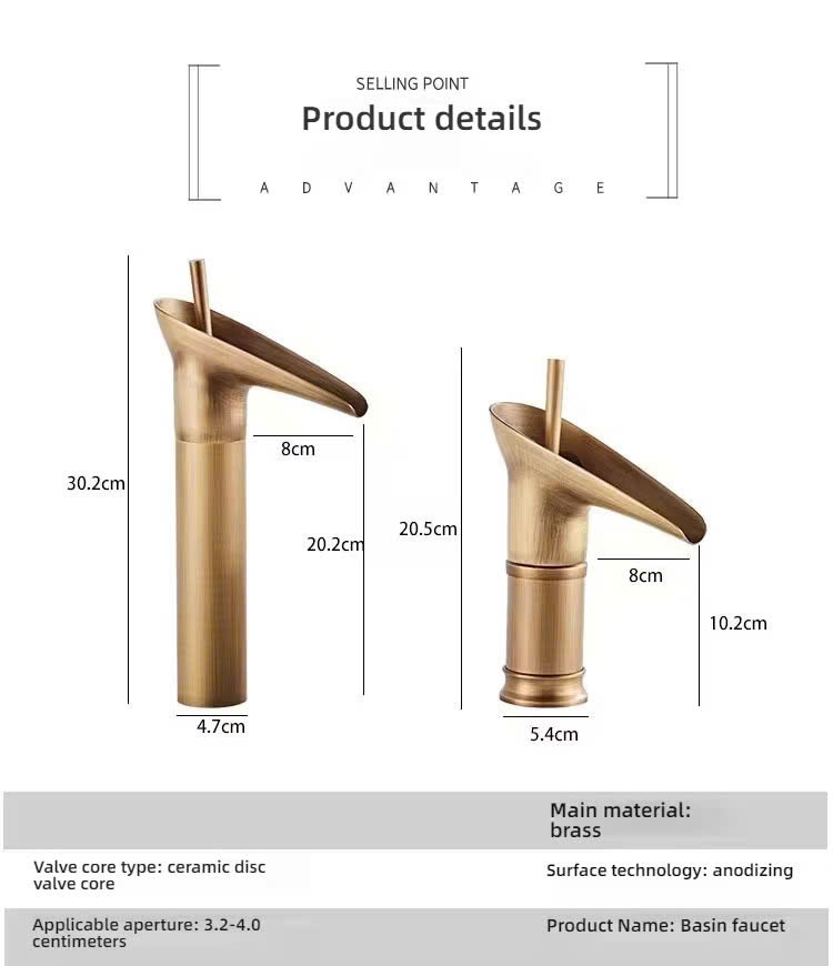 VÒI ĐỒNG CỔ KIỂU THÁC NƯỚC  5021