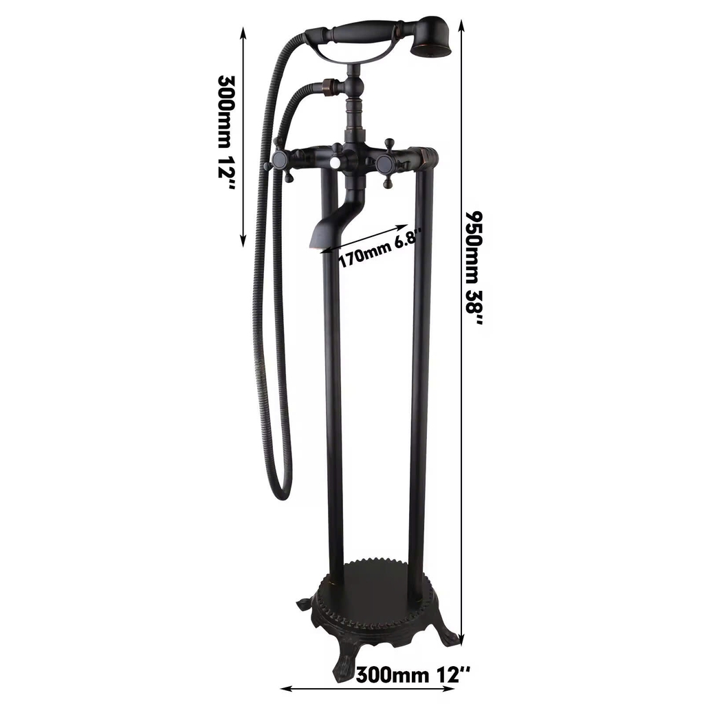 Vòi xả bồn đặt sàn kết hợp sen tắm, đồng cổ - 926DC CLEANMAX