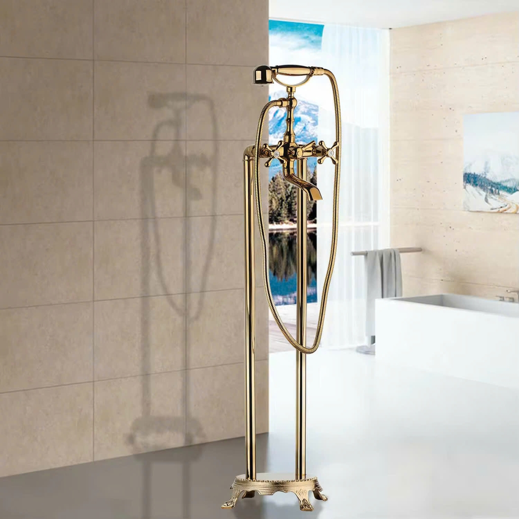Vòi xả bồn đặt sàn kết hợp sen tắm, đồng cổ - 926DC CLEANMAX