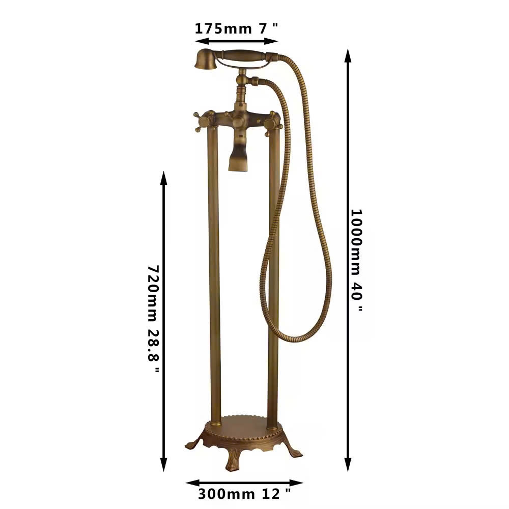 Vòi xả bồn đặt sàn kết hợp sen tắm, đồng cổ - 926DC CLEANMAX