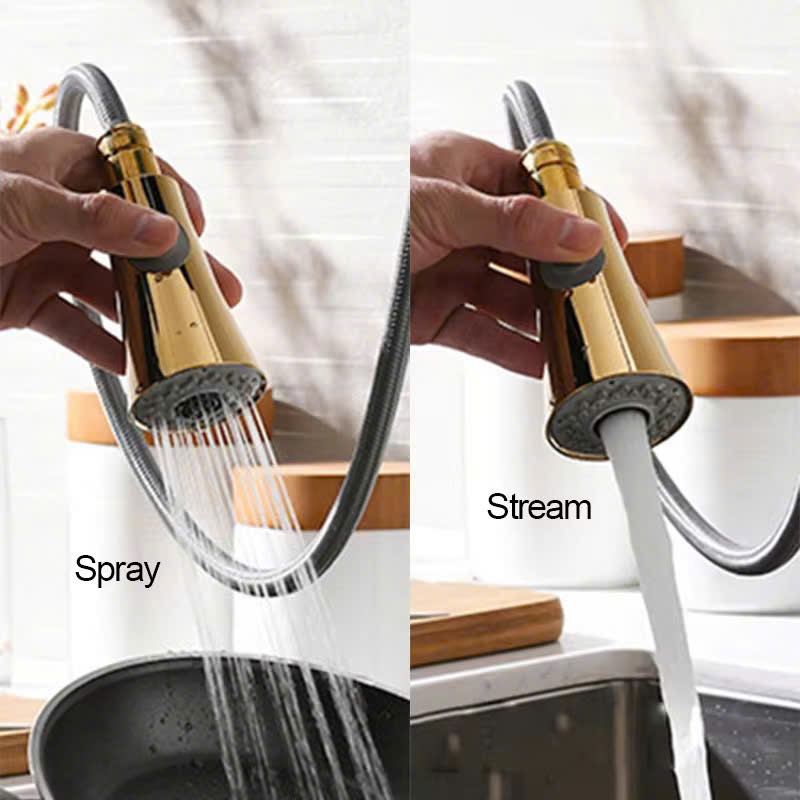 VÒI BẾP DÂY RÚT MẠ VÀNG VDR1007 CLEANMAX
