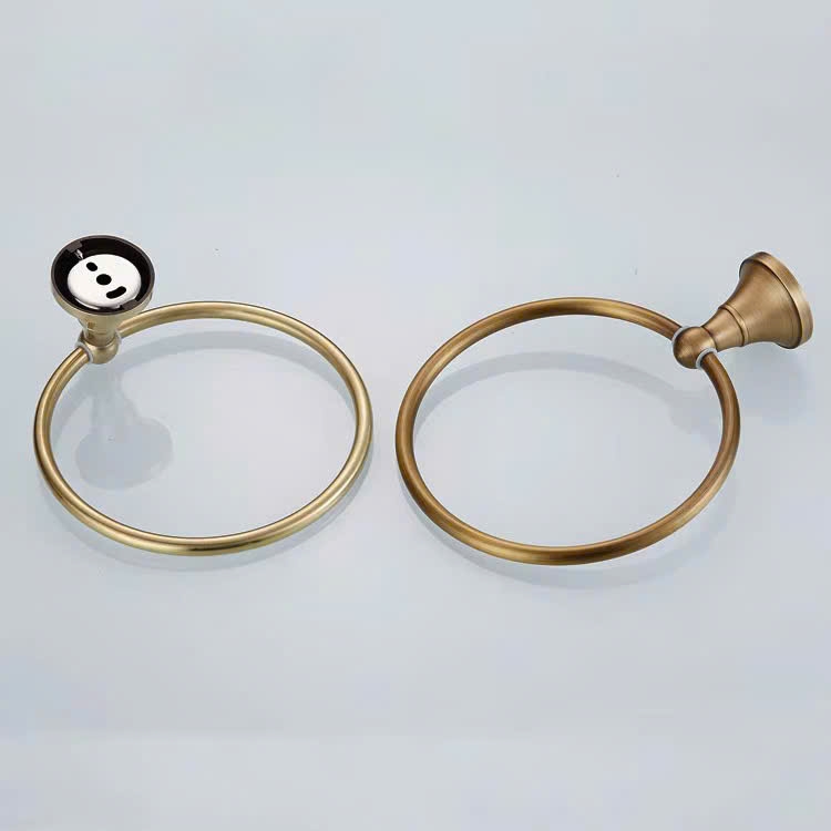 Vòng treo khăn tắm đồng cổ điển, hình tròn - 89014