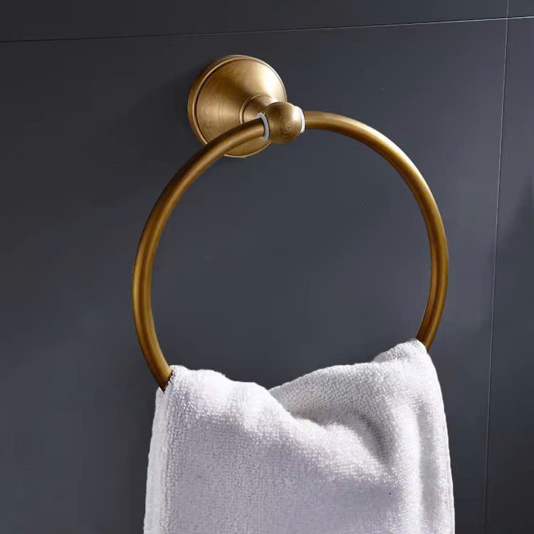 Vòng treo khăn tắm đồng cổ điển, hình tròn - 89014