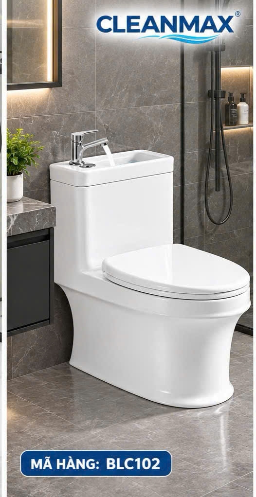 BÀN CẦU LIỀN CHẬU KẾT HỢP CHẬU RỬA - BLC010 CLEANMAX