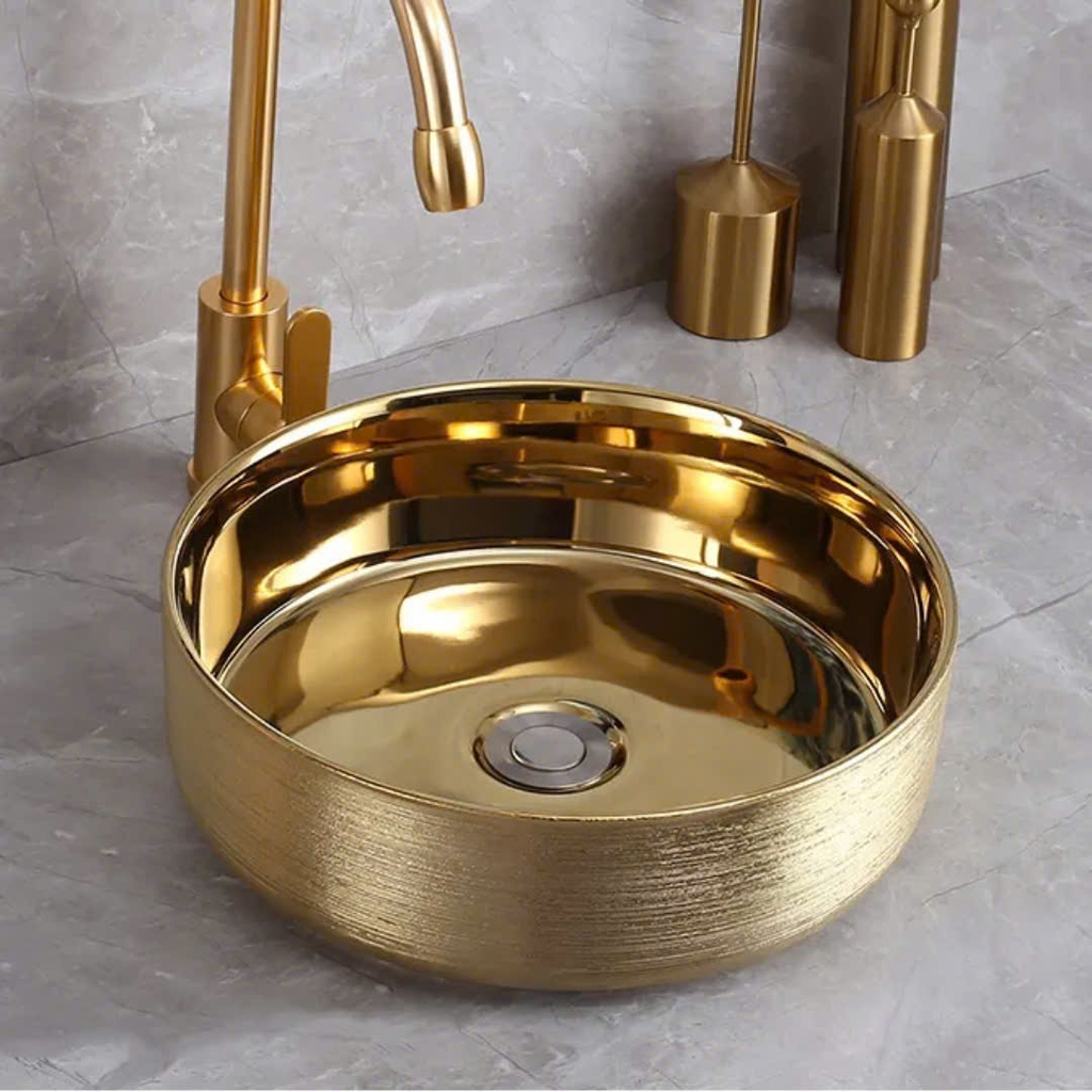 CHẬU GỐM MẠ VÀNG CLM3636