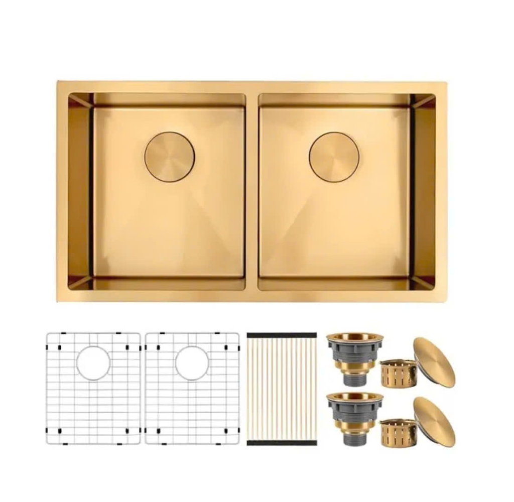 CHẬU BẾP RỬA CHÉN BÁT MẠ VÀNG SUS4880