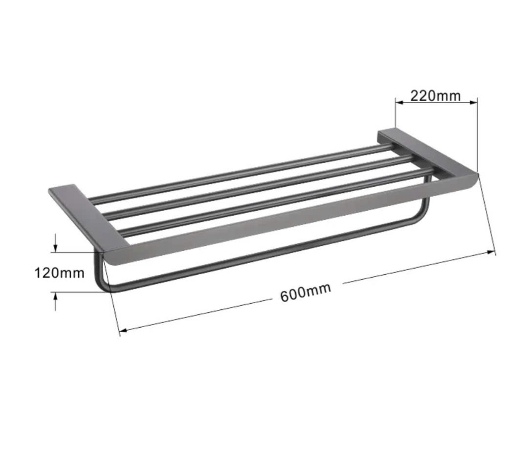 DÀN VẮT KHĂN HAI TẦNG MÀU GHI XÁM - 64003GX