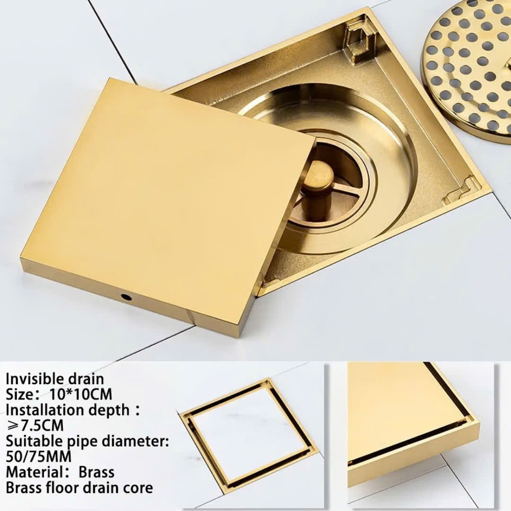 Ga thoát sàn màu đen âm sàn, cắt gạch - GCG10 CLEANMAX