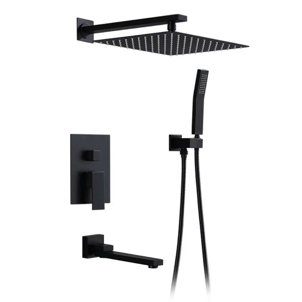 SEN TẮM ÂM TƯỜNG THÂN VUÔNG, MÀU ĐEN, 1094H