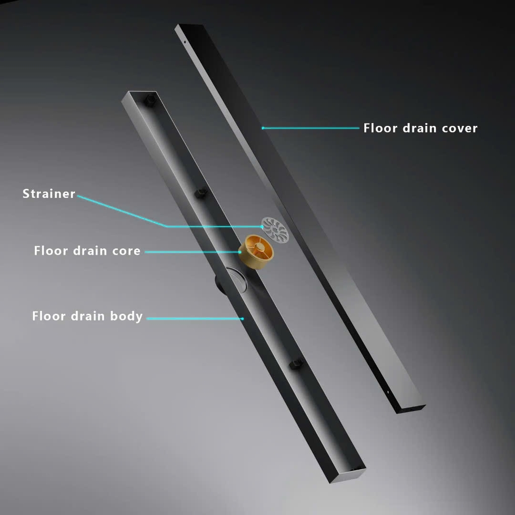 GA THOÁT SÀN DÀI 60CM, MÀU ĐEN