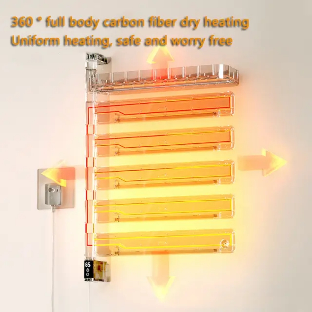 DÀN SẤY KHĂN XOAY TÍCH HỢP KỆ 666-5B