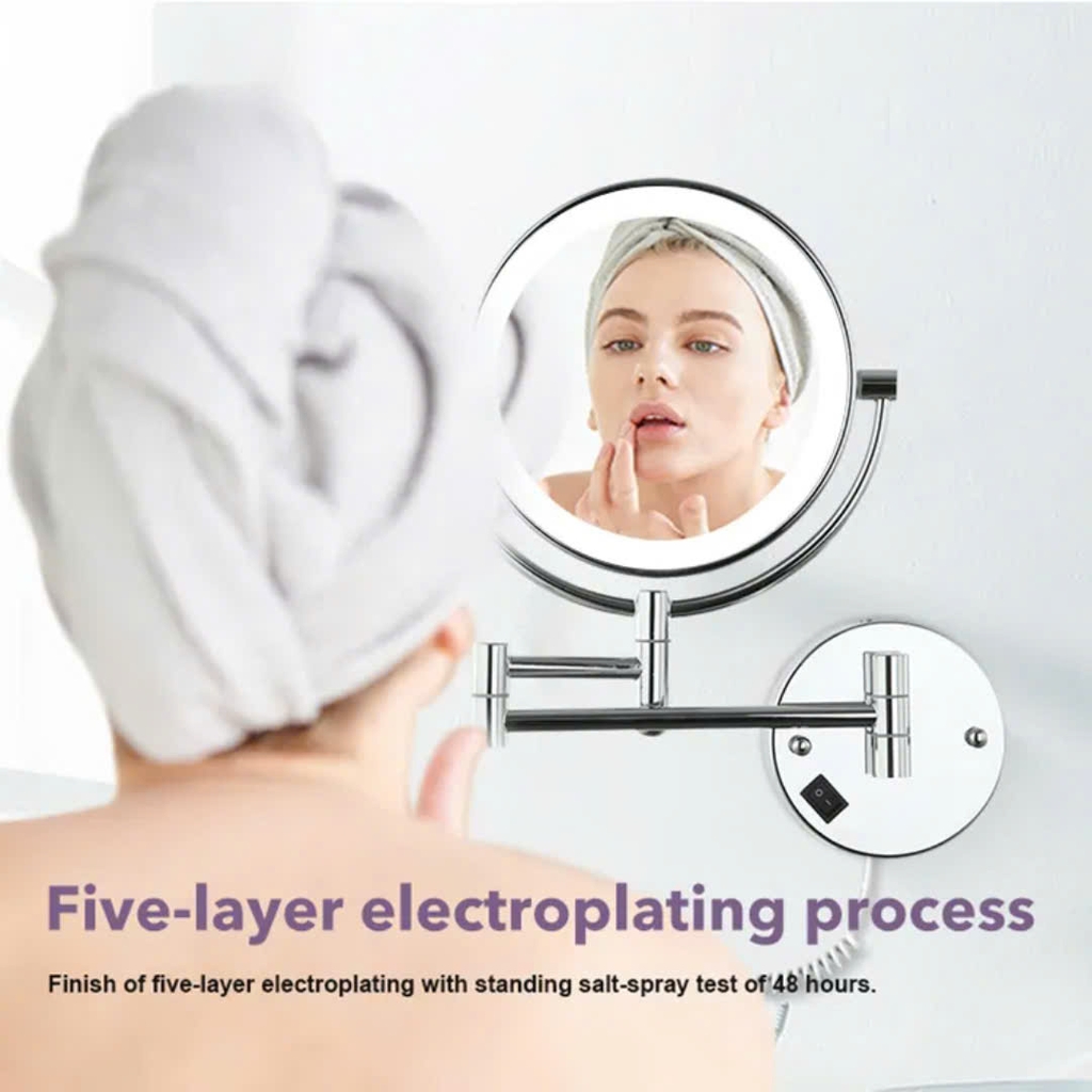 GƯƠNG PHÓNG ĐẠI TREO TƯỜNG MÀU ĐỒNG CỔ (ĐÈN LED) - SLD258 CLEANMAX