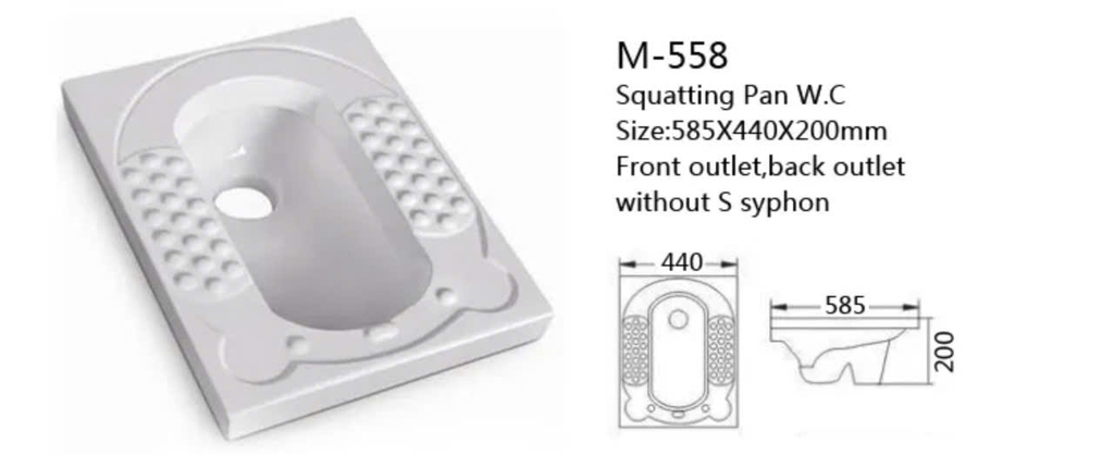 BÀN CẦU XỔM, KÉT NƯỚC TREO KẾT HỢP CHẬU RỬA, BCX-175