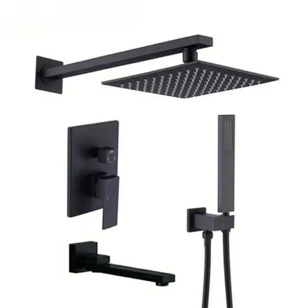 SEN TẮM ÂM TƯỜNG THÂN VUÔNG, MÀU ĐEN, 1094H