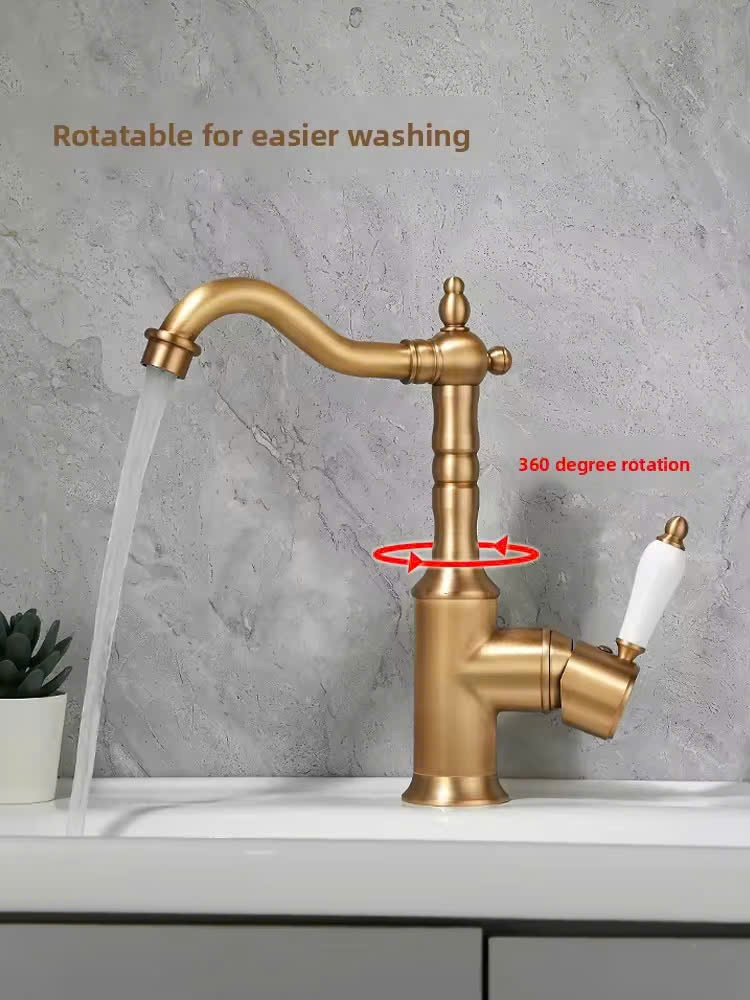 VÒI LAVABO ĐỒNG CỔ ĐIỂN CA6203