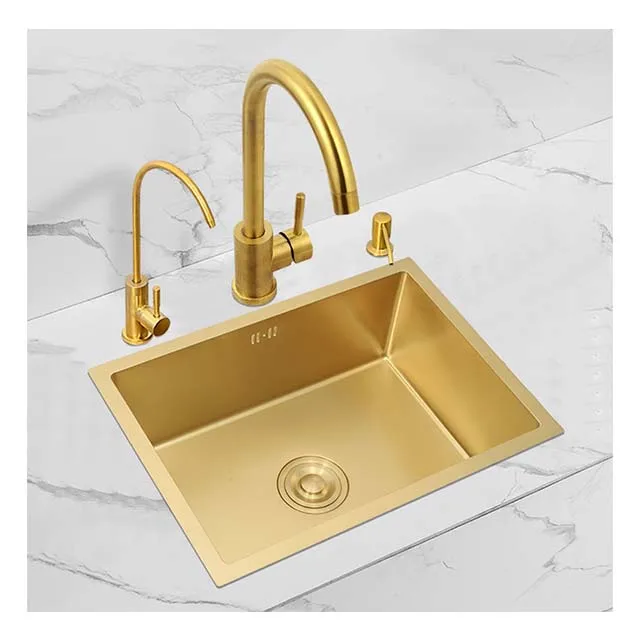 CHẬU BẾP (CHẬU RỬA CHÉN) ÂM BÀN, MẠ VÀNG SUS8045