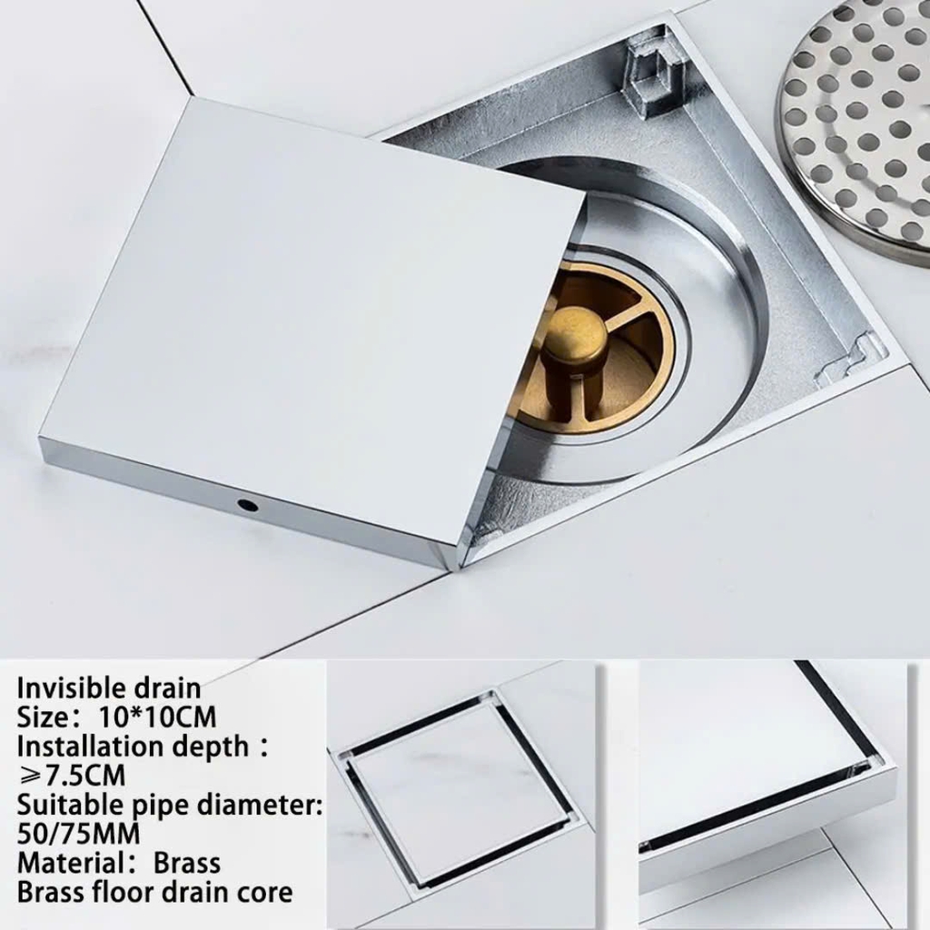 Ga thoát sàn màu đen âm sàn, cắt gạch - GCG10 CLEANMAX