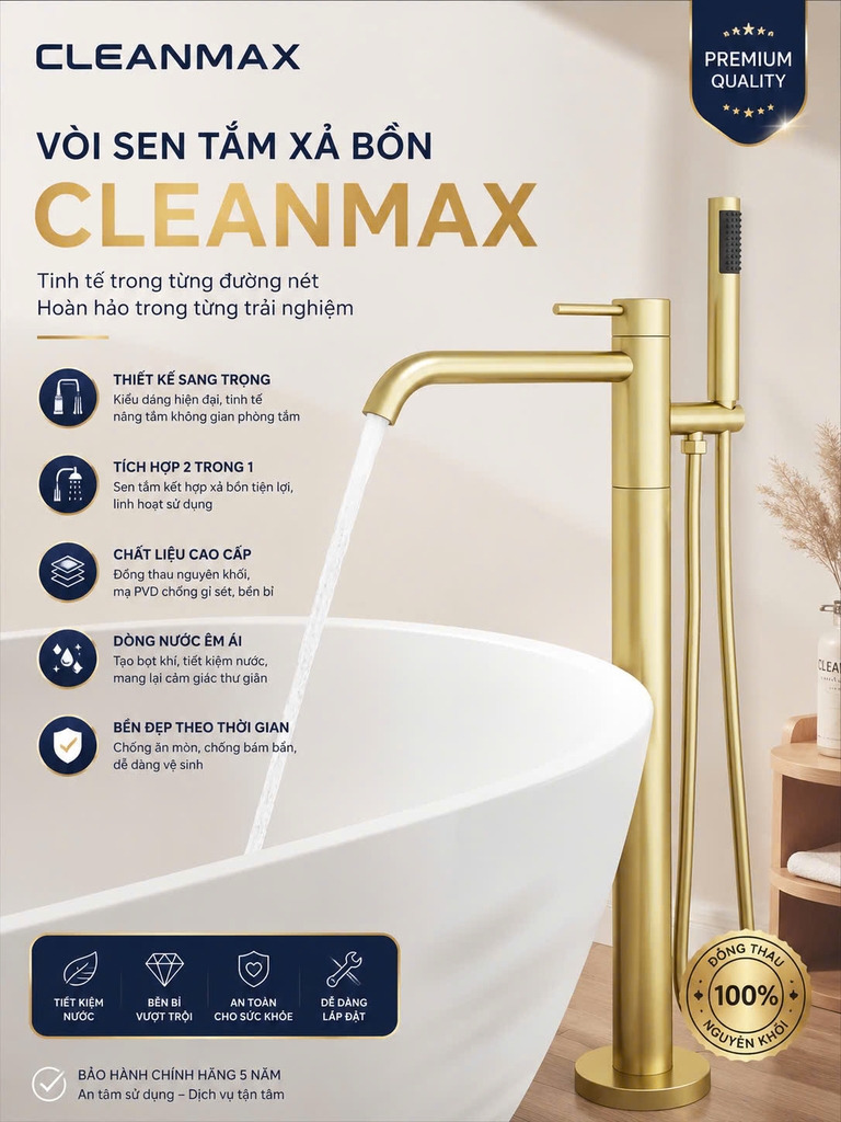 SEN BỒN ĐẶT SÀN MÀU VÀNG - SB 820