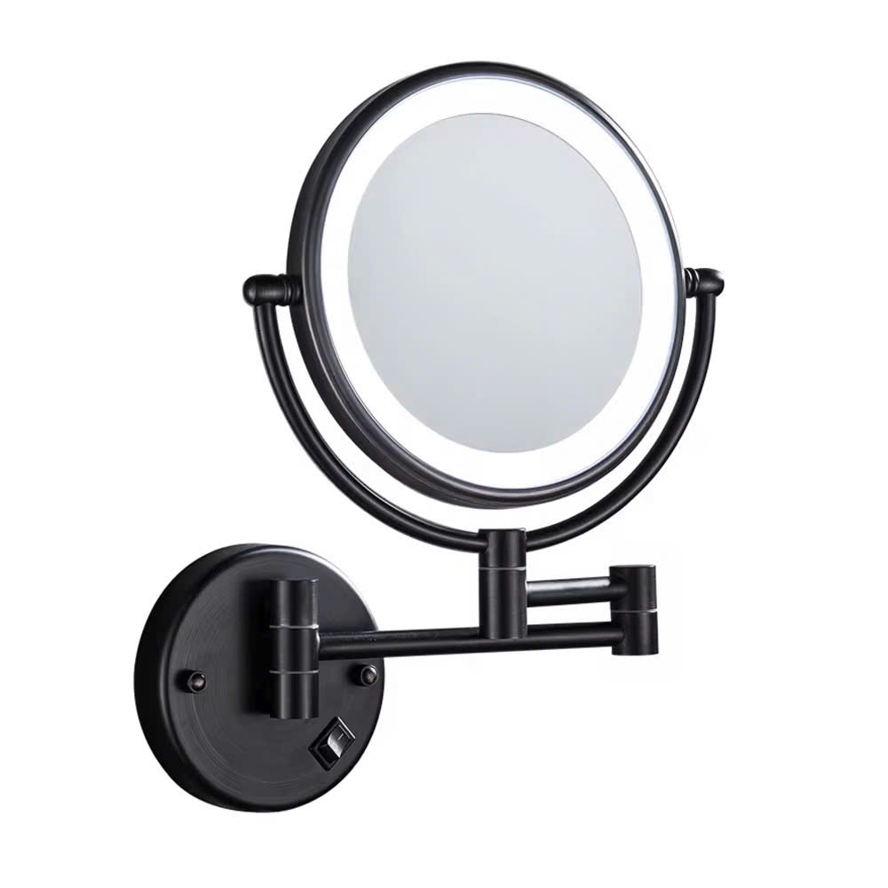 GƯƠNG PHÓNG ĐẠI CÓ ĐÈN LED TREO TƯỜNG MÀU ĐEN - LD260