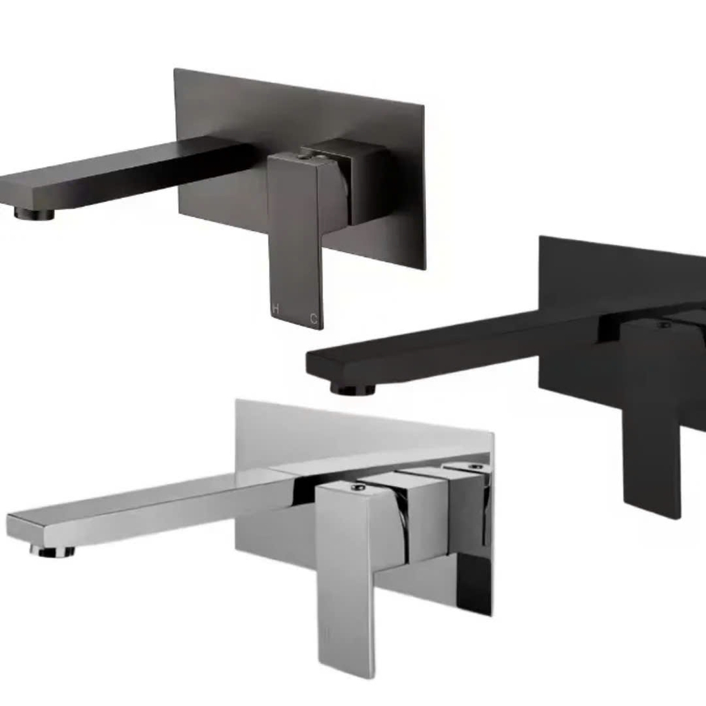 Vòi âm tường hình vuông, màu đen VAT0480