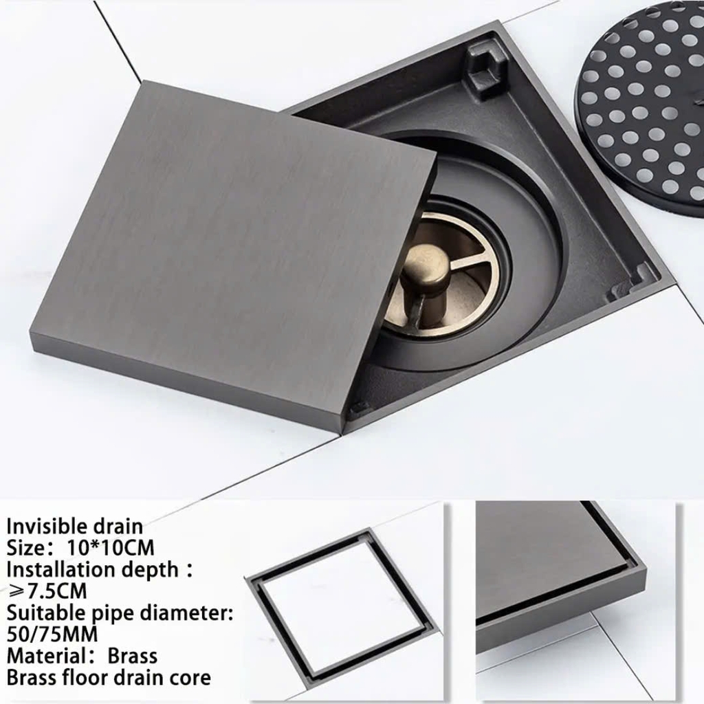 Ga thoát sàn màu đen âm sàn, cắt gạch - GCG10 CLEANMAX