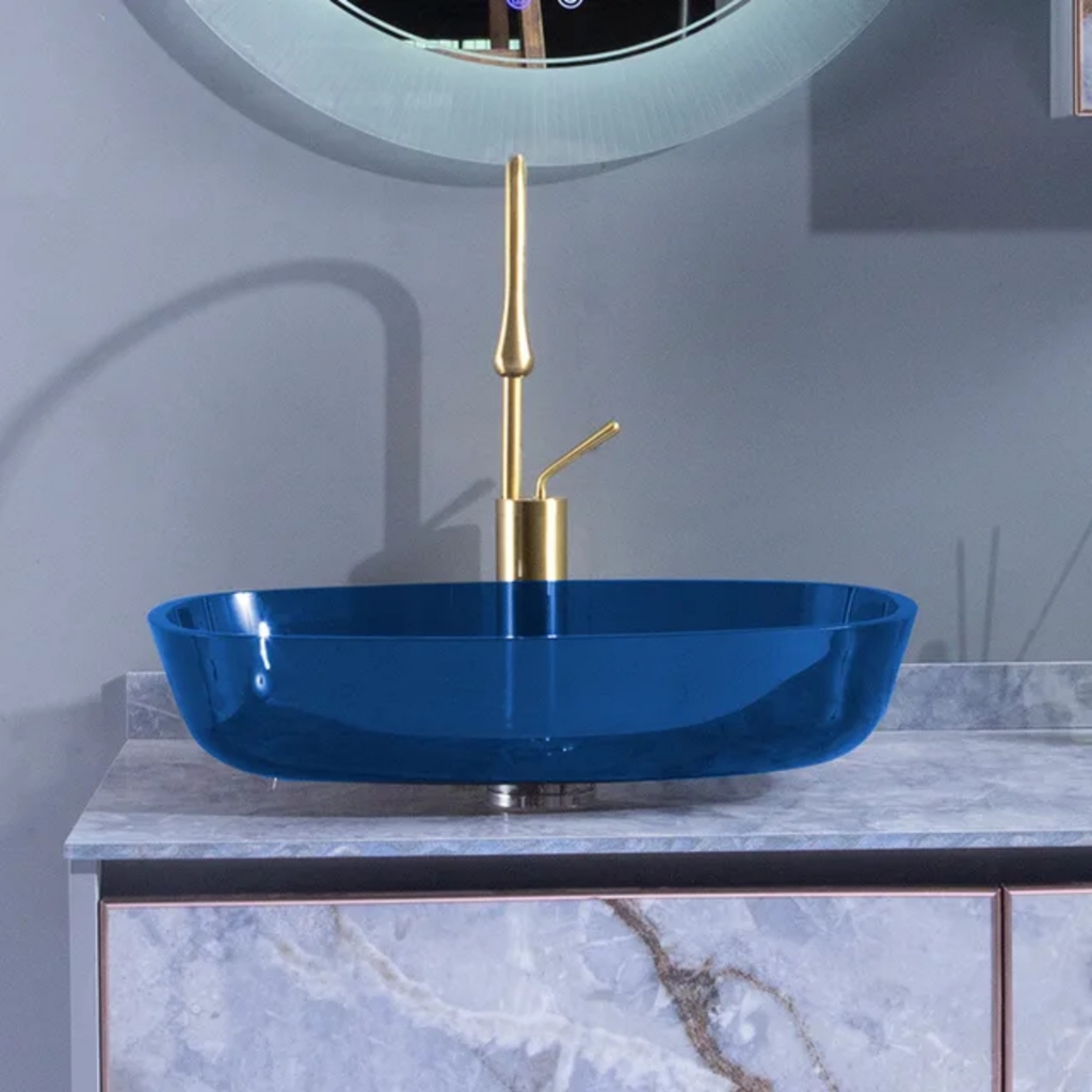 CHẬU THỦY TINH TRONG SUỐT MÀU XANH- GB541