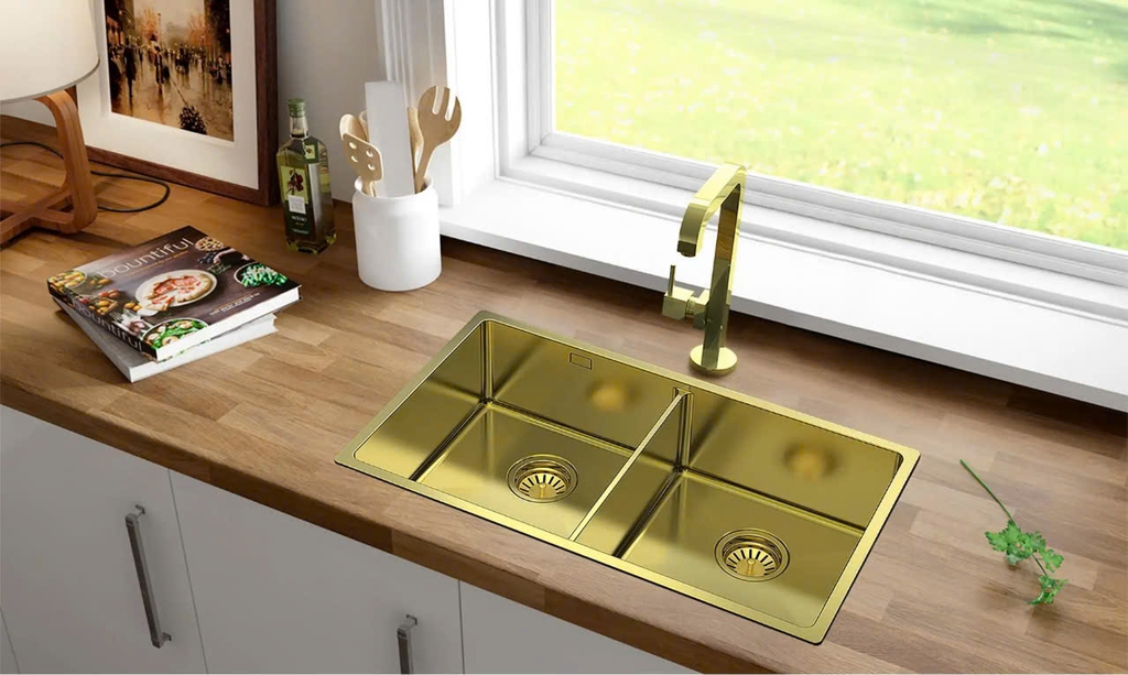 CHẬU BẾP RỬA CHÉN BÁT MẠ VÀNG SUS4880