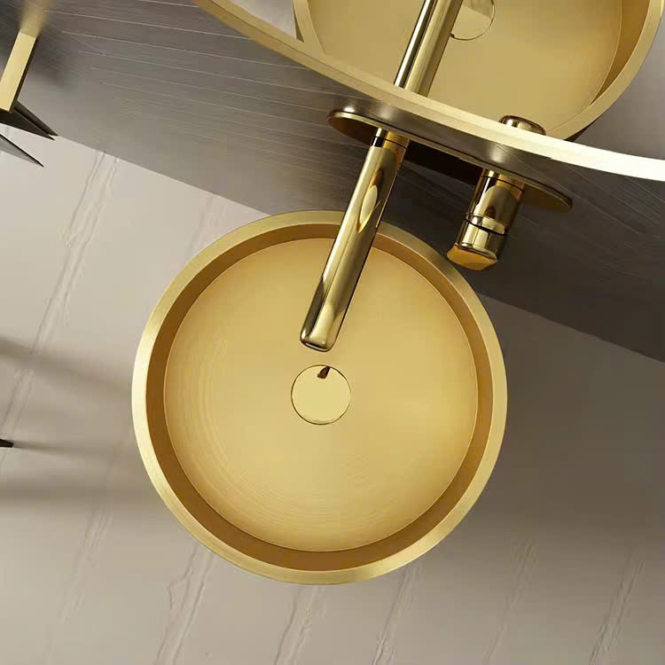 CHẬU LAVABO  CHÂN TRỤ MẠ VÀNG - 1088 CLEANMAX