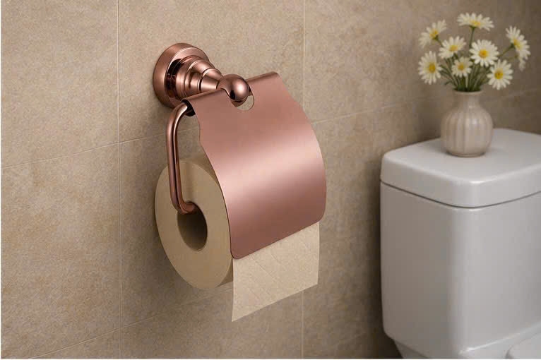 LÔ GIẤY VỆ SINH MẠ VÀNG HỒNG 38013-1H