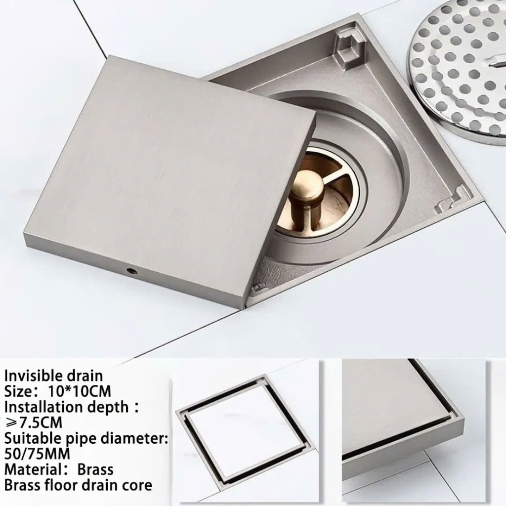 Ga thoát sàn màu đen âm sàn, cắt gạch - GCG10 CLEANMAX