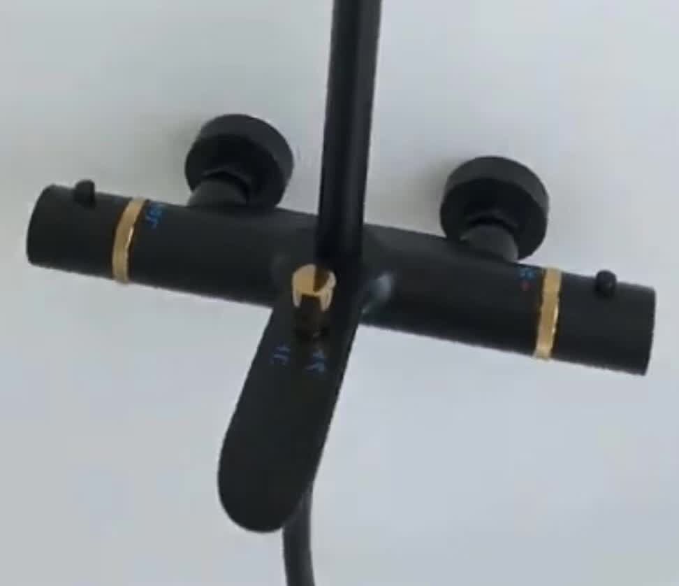 SEN CÂY TẮM ĐỨNG ĐIỀU CHỈNH NHIỆT ĐỘ MÀU ĐEN - S65 CLEANMAX